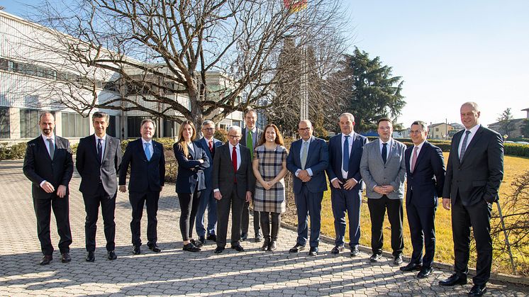 Meeting at the Carraro Group headquarters in Campodarsego to sign the contracts on February 2nd.