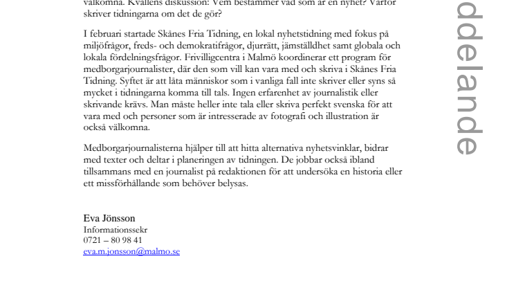 Stadsbiblioteket i Malmö: Medborgarjournalistik: Ta plats i tidningen!