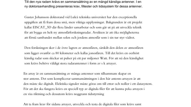 Radarforskning kan förbättra klimatstudier