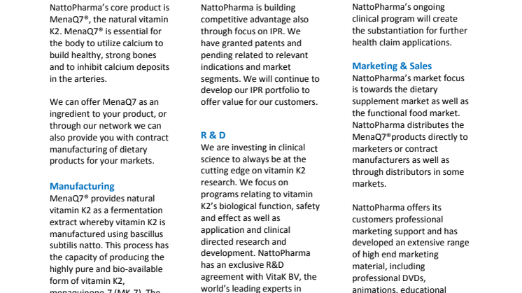 NattoPharma Company Sheet