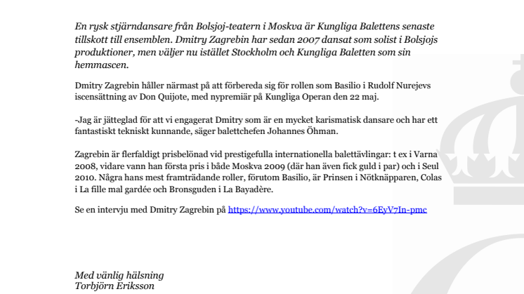 Stjärndansare från Bolsjoj till Kungliga Baletten