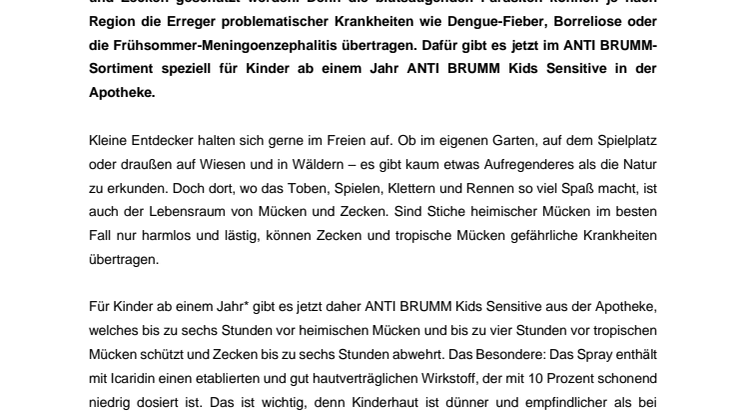 Pressemitteilung - ANTI BRUMM Kids Sensitive - Mücken- und Zeckenschutz speziell für Kinder ab einem Jahr.pdf