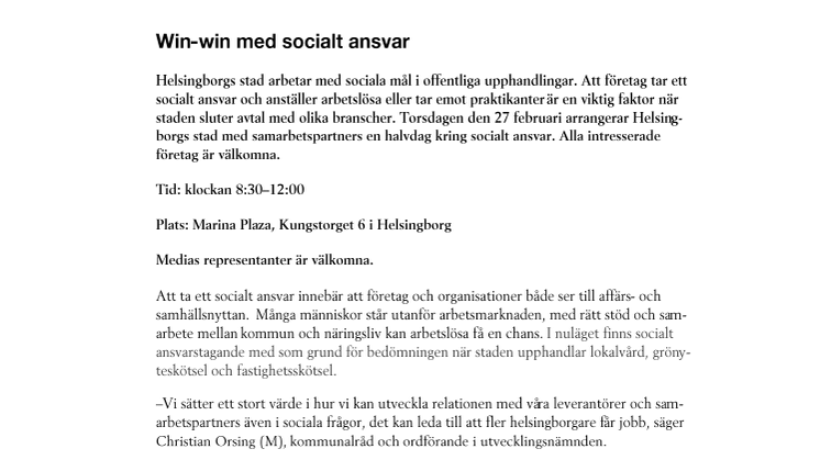 Win-win med socialt ansvar