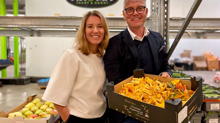 Ulrika Garbrant, vd för Sjöson Mat & Dryck, och Fredrik Johanson, VD Aroma Frukt & Grönt.