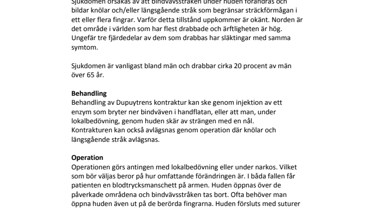 Fakta om vikingasjukan – Dupuytrens kontraktur