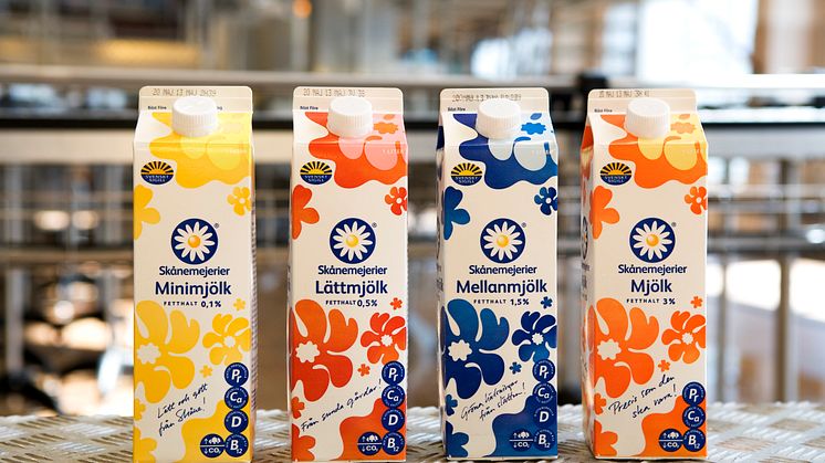 Fyra nya mjölkförpackningar