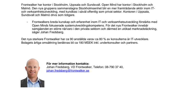Frontwalker förvärvar Open Mind