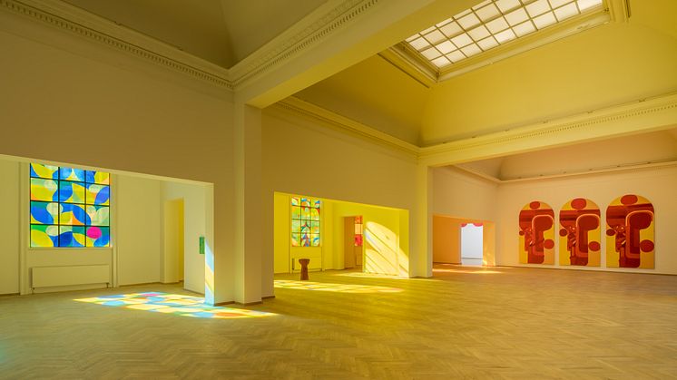 Alexander Tovborg, Eve, 2022-23. Church Windows (nature), 2023. Dea Madonna Baptismal Font, 2023. Edam, 2022-23 