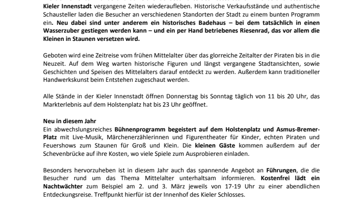 Kieler Umschlag 2018 mit großem Rahmenprogramm