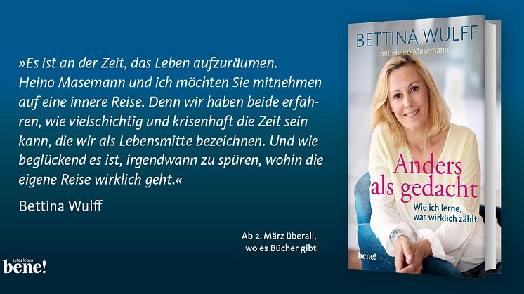 Anders als gedacht – das neue Buch von Bettina Wulff und Heino Masemann