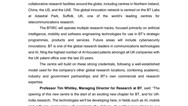 BT and Indian Institute of Science kick off new phase of UK-India research collaboration