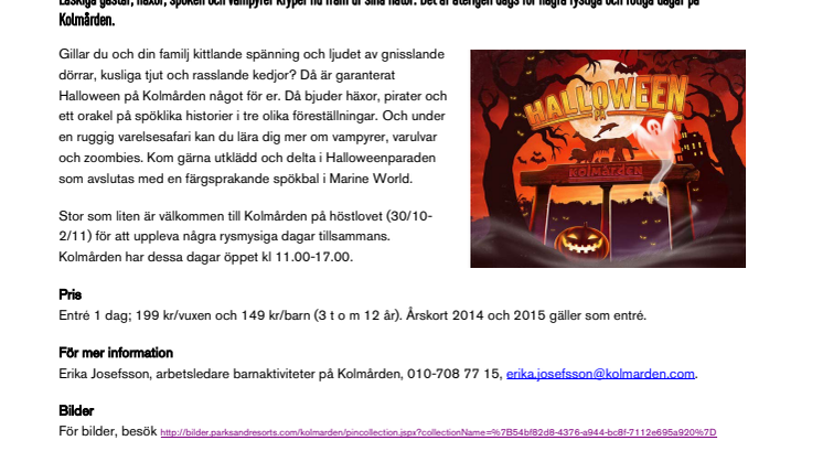 Evenemangstips - Halloween på Kolmården