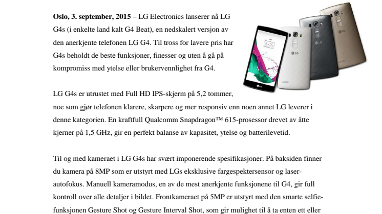 NY SMARTTELEFON I G4-FAMILIEN: LEKRE LG G4S MED IMPONERENDE YTELSE I MELLOMPRISKLASSEN