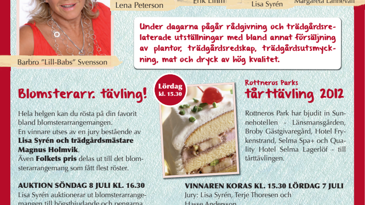 Rottneros Park + Trädgårdsfestivalen 7-8 juli = Sant