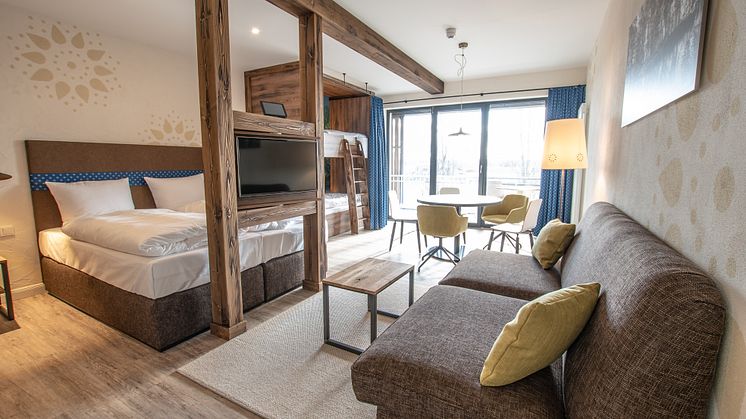 Ein Zimmer zum Wohlfühlen für die ganze Familie im neuen Spreewelten Hotel Lübbenau. Foto: Spreewelten GmbH.  