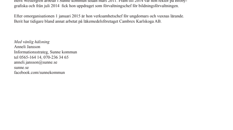 Sunnes nya kommunchef presenterar sig