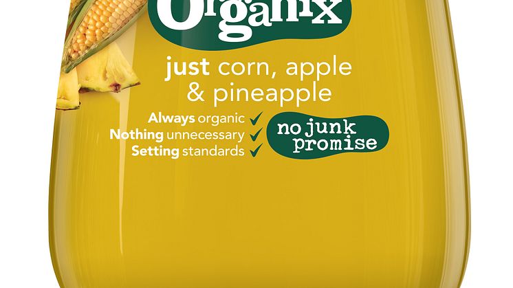 Organix just corn, apple & pineapple