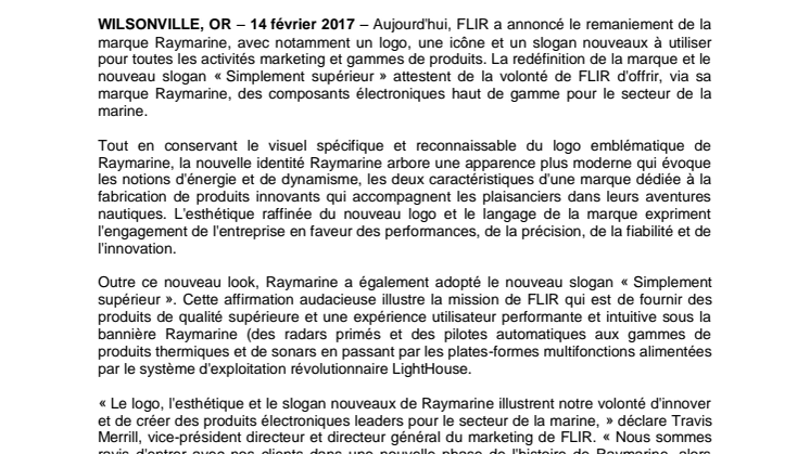 Raymarine: FLIR dévoile la nouvelle identité de sa marque Raymarine