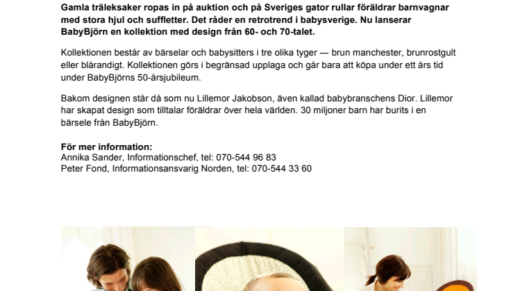 BabyBjörn lanserar retrokollektion