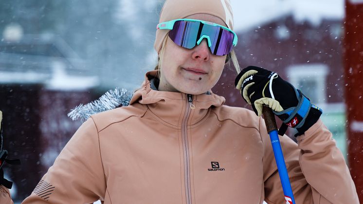 Mirelle Strandberg jobbar på Längdcentrum i Orsa Grönklitt.