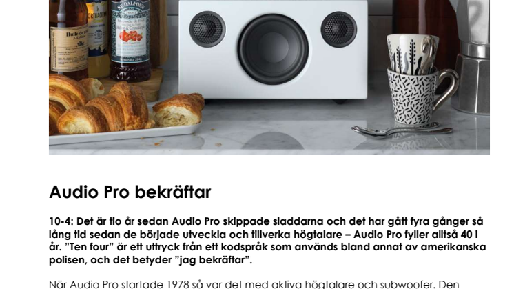 Audio Pro bekräftar