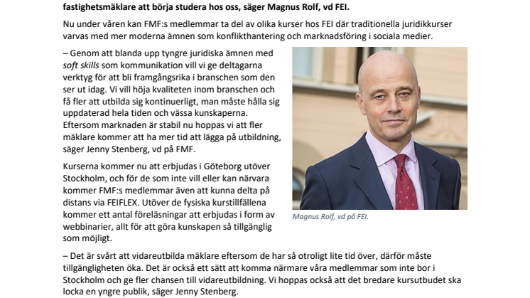 Nu erbjuds mäklare mer anpassad kompetensutveckling – både gällande ämnesval och tillgänglighet