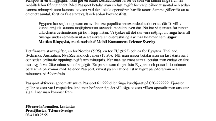 Nu blir det billigare att ringa hem från Egypten