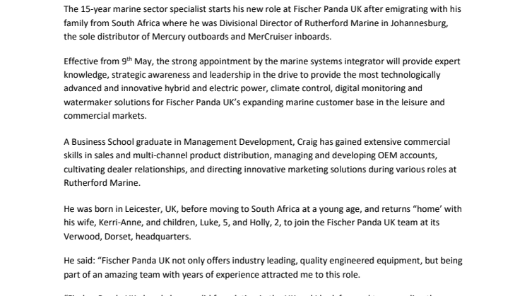 11 May 2022 - Fischer Panda UK Appoints Accomplished Professional from S Africa.pdf