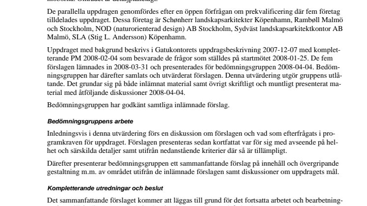 Utvärdering av parallella uppdragen för Malmös Botaniska trädgård