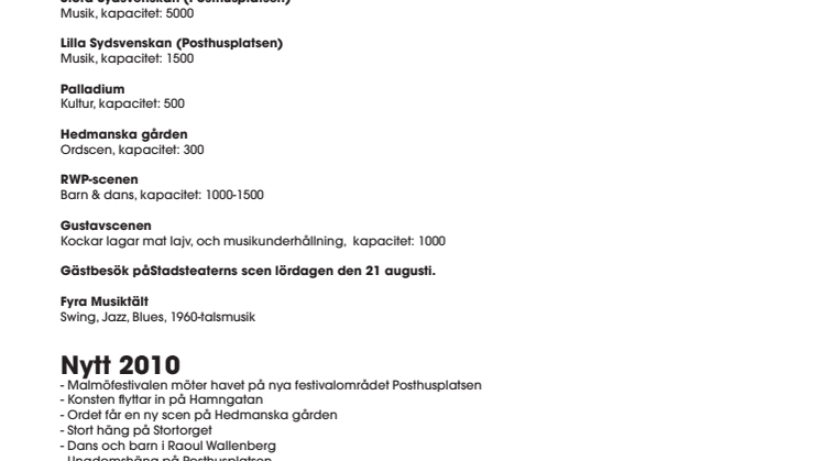 Malmöfestivalens program växer