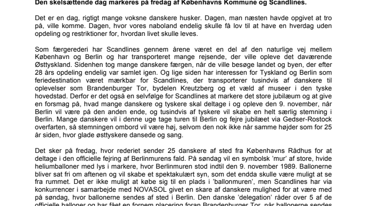 Scandlines og Københavns Kommune fejrer 25-året for Berlinmurens