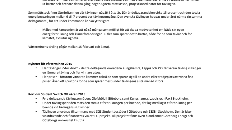 ​Student Switch Off växer inför ny tävlingsstart