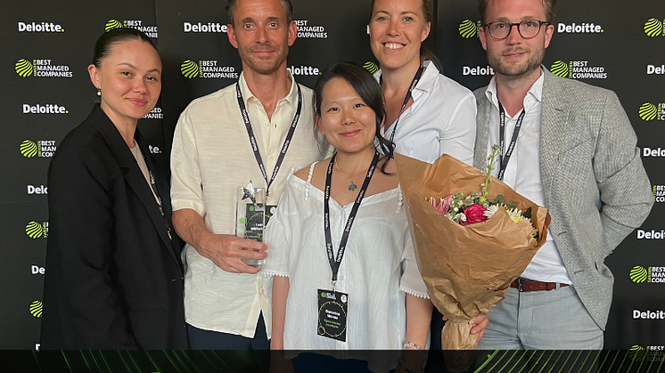 Anna-Klara Näsholm, Tobias Wilhelmson, Katarina Monna, Kajsa Björn och Tommy Manderlöw på prisutdelningen.
