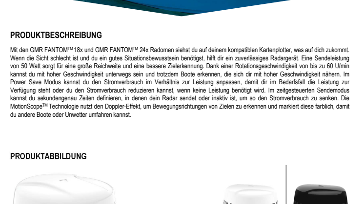 Datenblatt Garmin FANTOM-18x-24x
