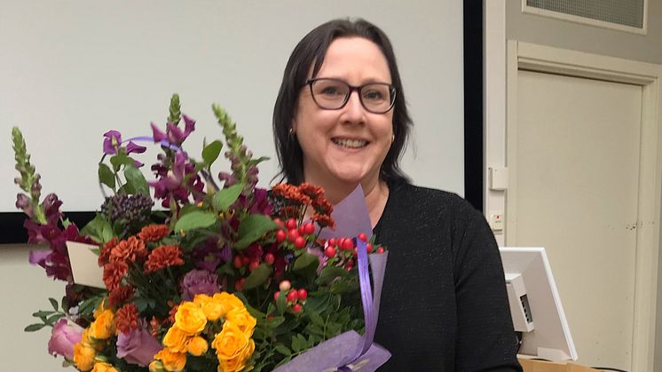 Ann-Catrine Hellman belönas med utmärkelsen Årets nyskapare i Eslövs kommun 2021.