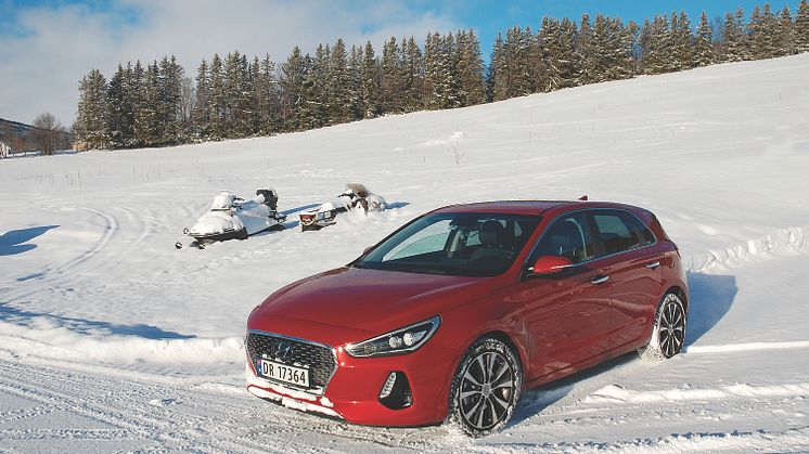 Nye Hyundai i30 på fjellet