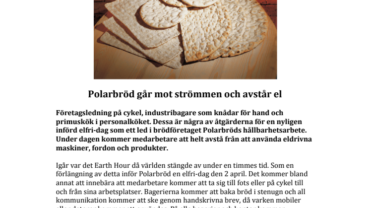 Polarbröd går mot strömmen och avstår el