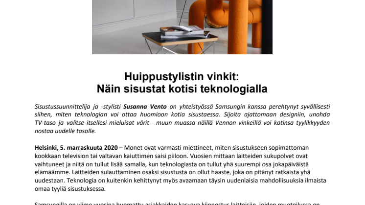 Huippustylistin vinkit: Näin sisustat kotisi teknologialla