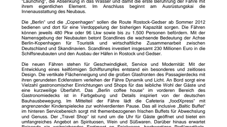 Neue Scandlines-Fähre „Copenhagen“ verlässt die Werfthalle