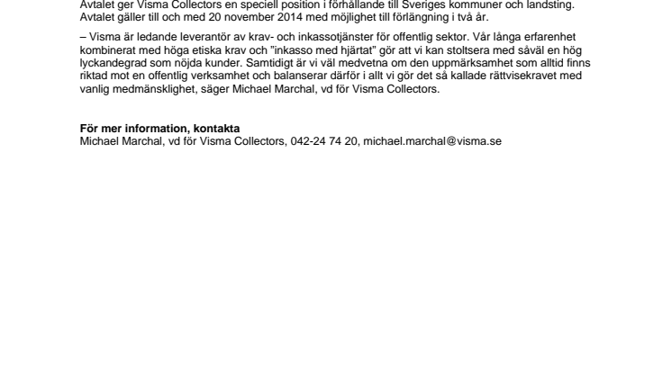 SKL Kommentus Inköpscentral valde Visma Collectors