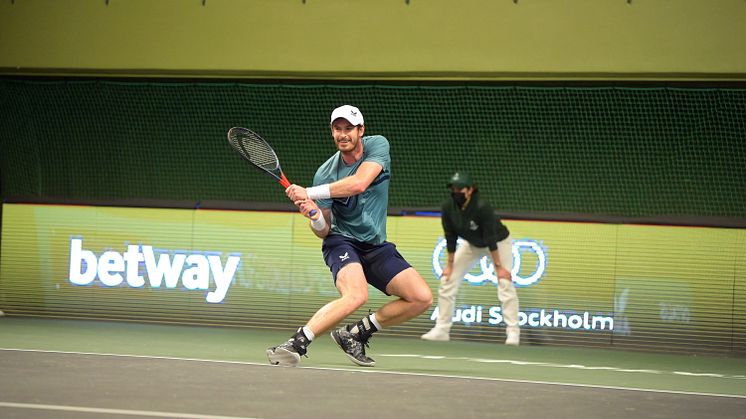 Andy Murray under torsdagens kvartsfinal på Stockholm Open