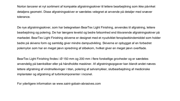 Ny kompaktskive til lettere afgratning fra Norton