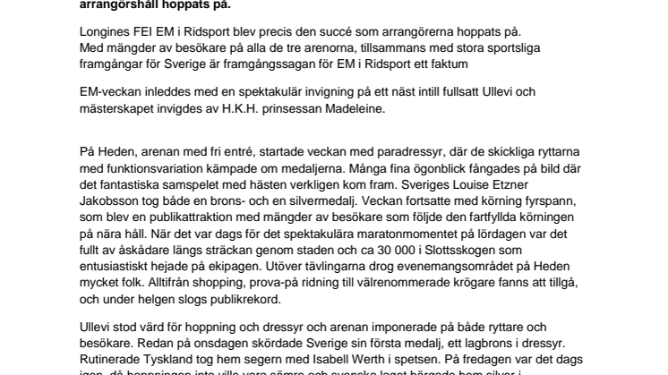 EM-festen i Göteborg blev en succé