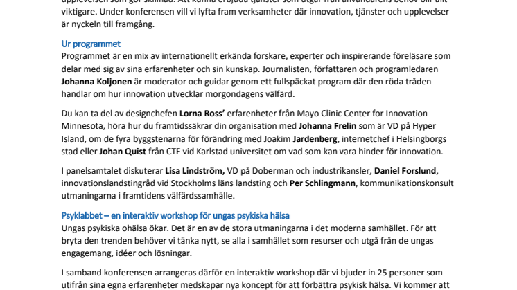 Inbjudan till pressträff för Service Convention Sweden 2-3 december 2015