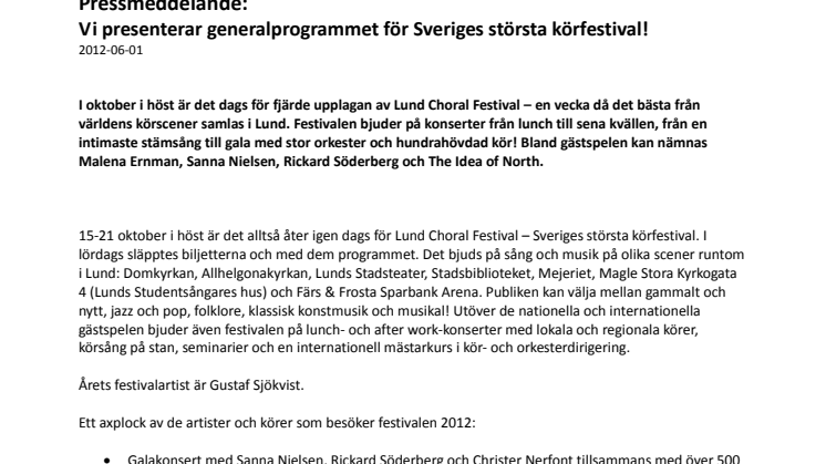 Vi presenterar konsertprogrammet för Sveriges största körfestival!