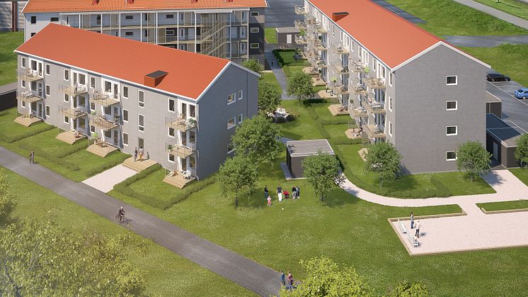 Illustration över området, BoKlok Tornseglaren. 