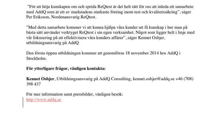 AddQ blir ReQtest partner