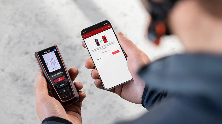 Avstandsmåler HDL 60 - Lagre målingene dine raskt og enkelt via Hultafors Measures-appen.