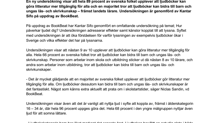 8 av 10 lärare tror att ljudböcker är bra för barn och ungas läs- och skrivkunskaper