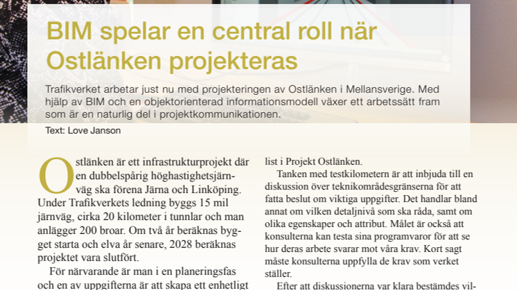 BIM spelar en central roll när Ostlänken projekteras